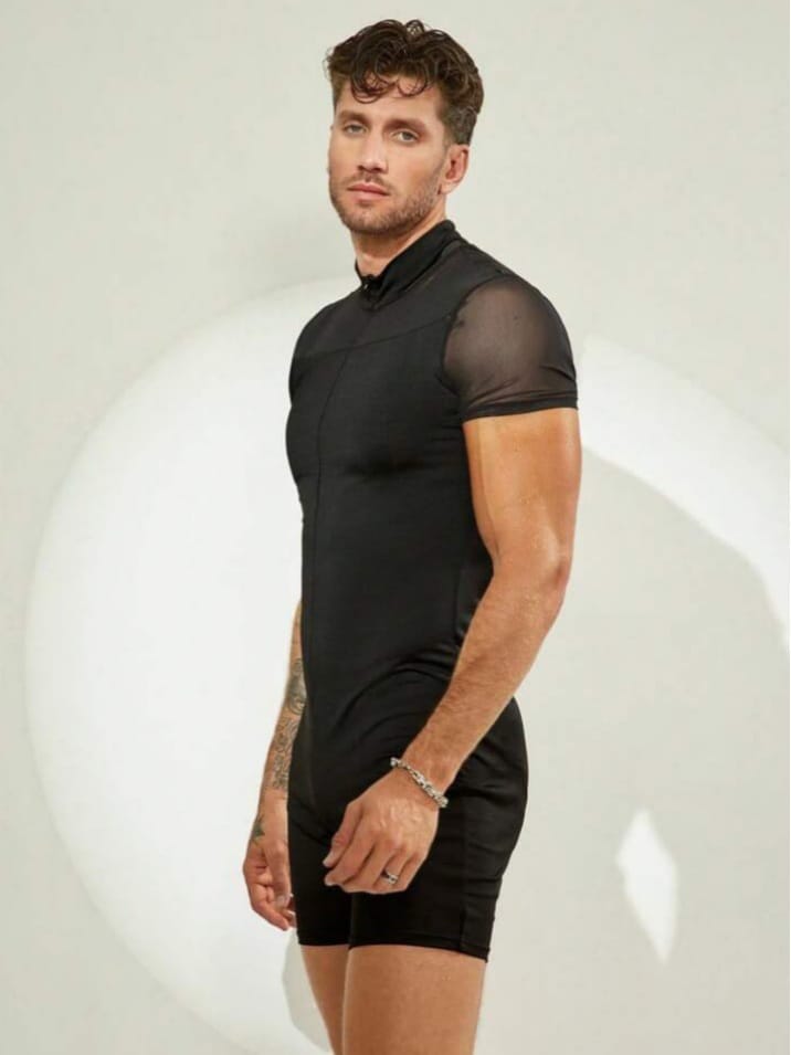 Men's Mesh Men's Patchwork Elastic Romper